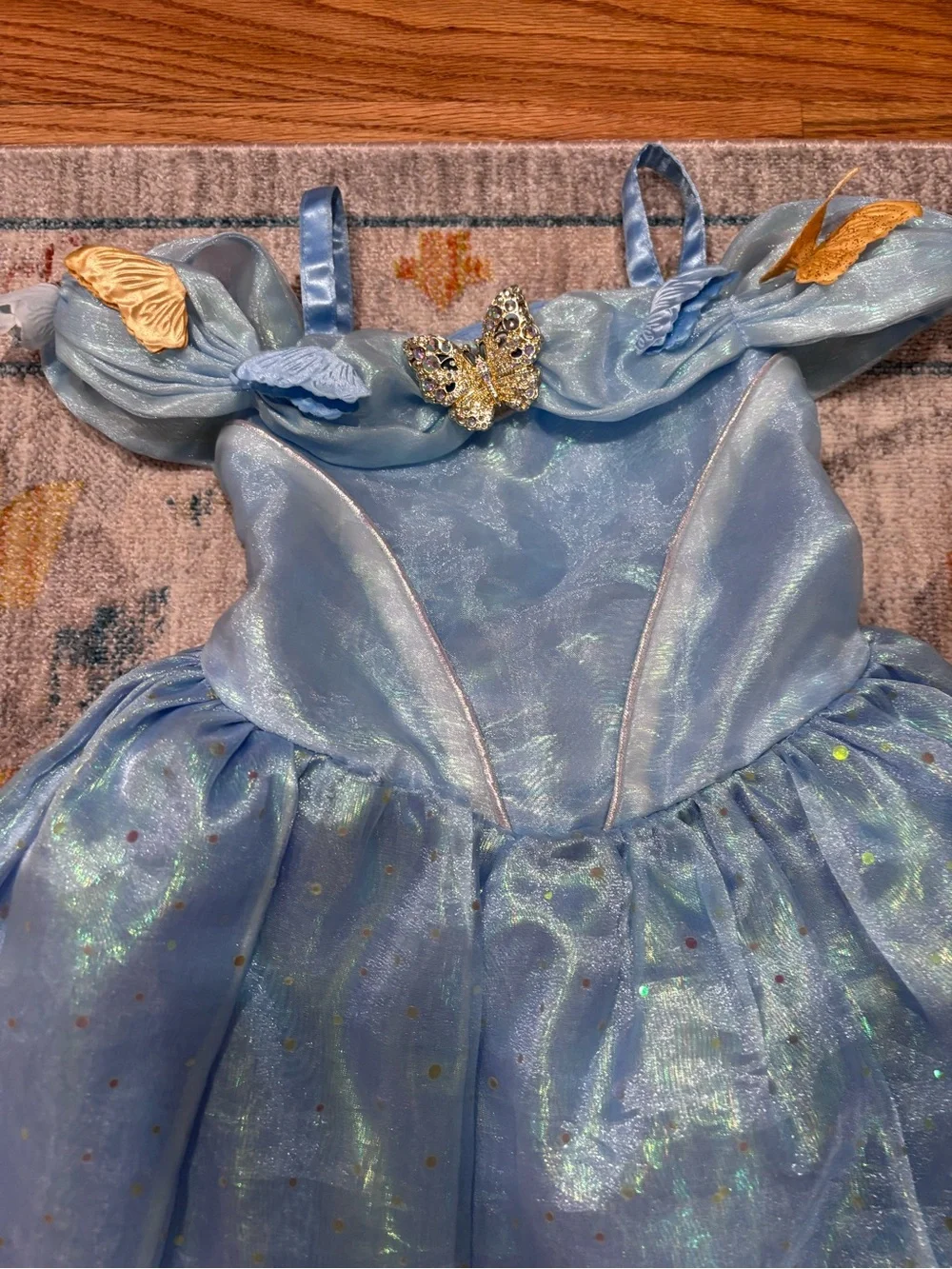 Disney Store Cinderella costume dress organza skirt butterfly brooch size 3